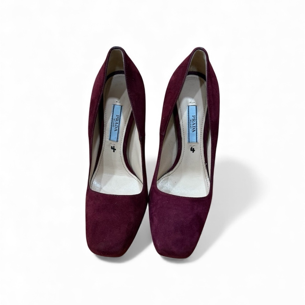 Prada Elegant Burgundy Suede high heels 34
